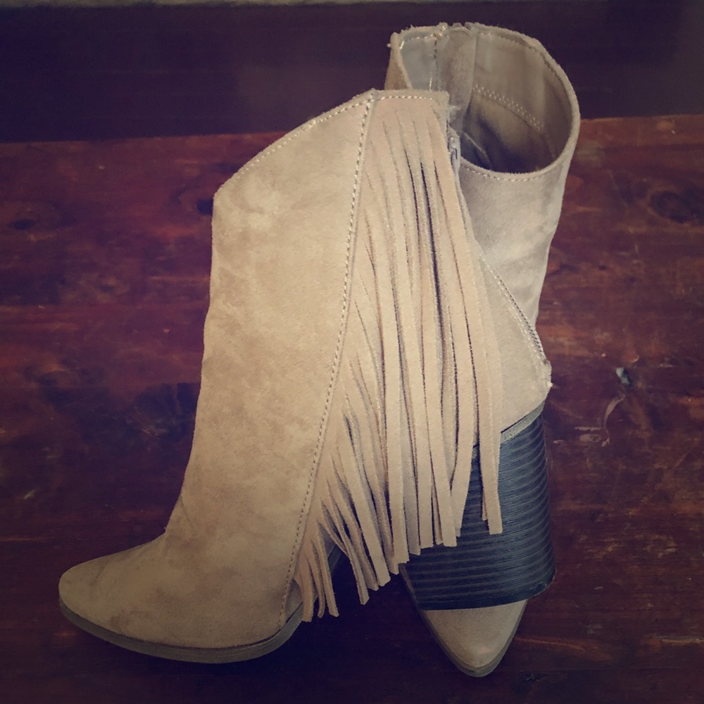 Candies Fringe Booties